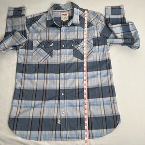 Levi's Strauss Western Men’ Shirt Size Medium Multicolor Pearl Snap Long Sleeve